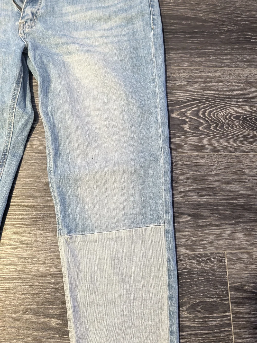 Light Wash Patch Skinny Jeans